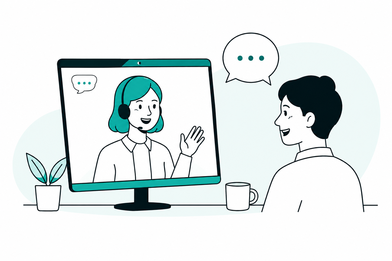 オンライン英会話のイラスト