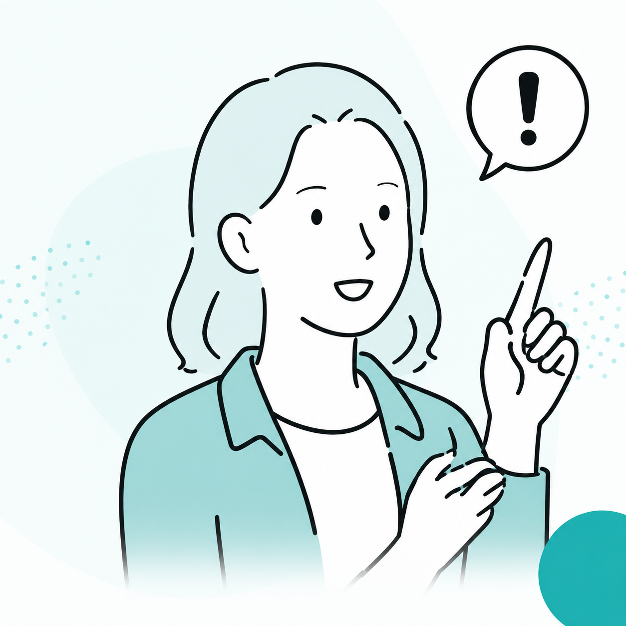 気づきを表す女性のイラスト