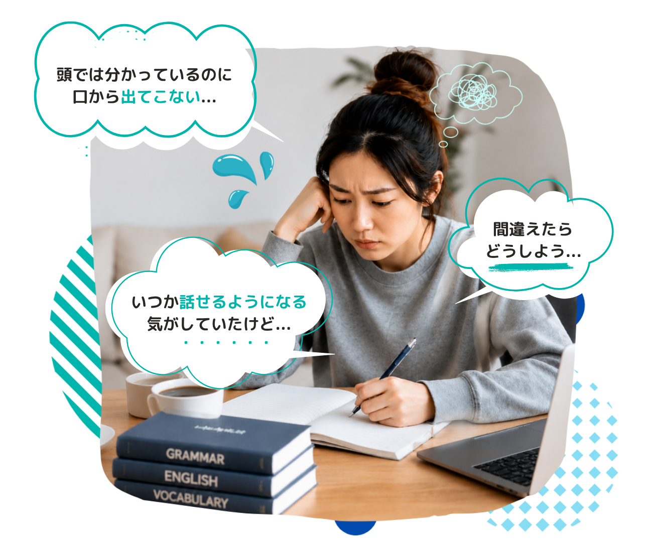英語学習で悩んでいる学生